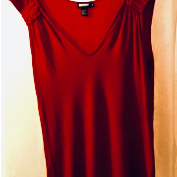 DKNYC Tops - Deep burgundy DKNY top w/ braided epaulettes
